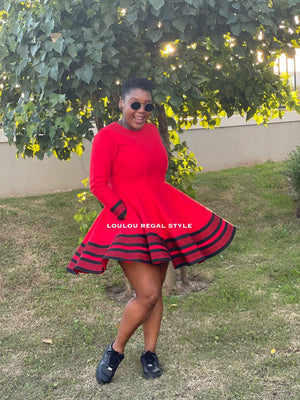 Red Hot Mini dress with Belt